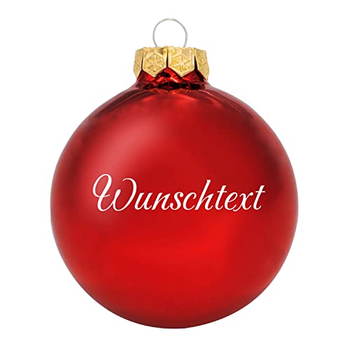 Deitert Weihnachtsbaumkugel aus Glas mit ihrem Wunschname (glänzend) rot von Deitert