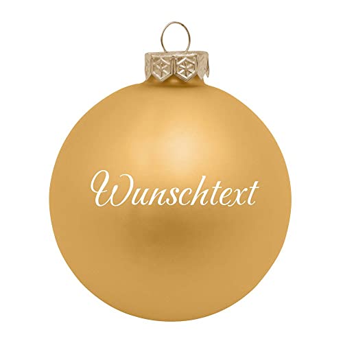 Deitert Weihnachtsbaumkugel aus Glas mit ihrem Wunschtext (matt) Gold von Deitert