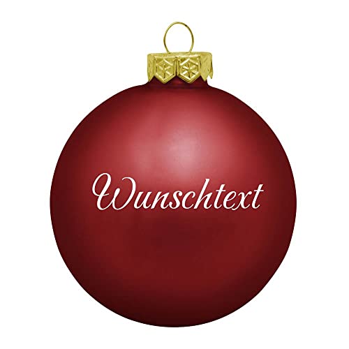 Deitert Weihnachtsbaumkugel aus Glas mit ihrem Wunschtext (matt) rot von Deitert