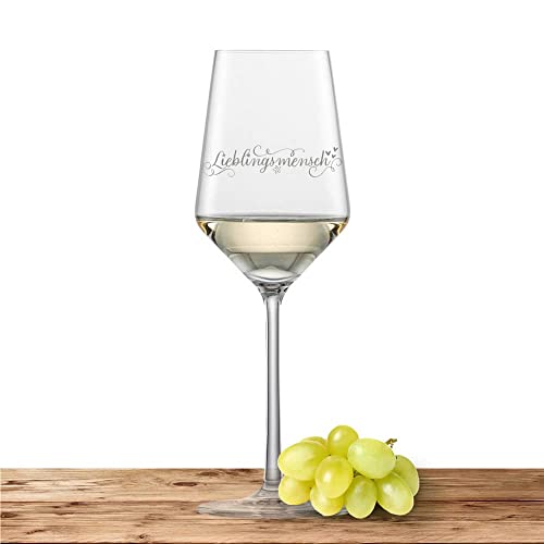 Deitert Weißweinglas - Schott Zwiesel Glas Riesling Pure - Weinglas Geschenk Lieblingsmensch Kaligrafie von Deitert