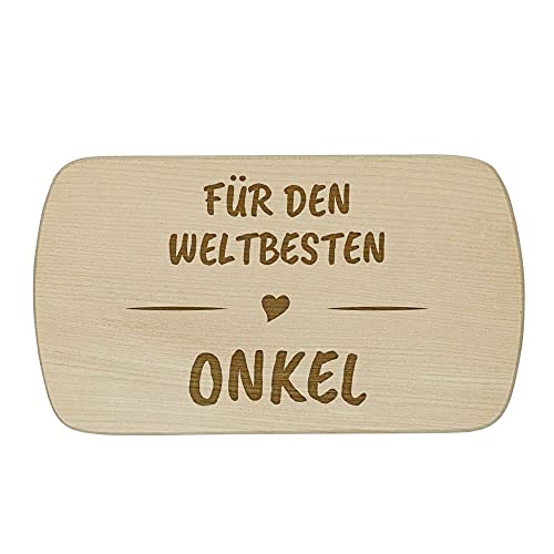 Frühstücksbrettchen mit Gravur, Bester Onkel, langlebiges Holzbrett in unterschiedlichen Motiven, aus nachhaltigem Buchenholz, tolle Geschenk-Idee, Motiv Weltbester Onkel von Deitert