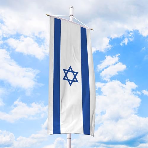 Israel Flagge 150 x 400 cm - für Fahnenmast, Israelfahne aus reißfestem Fahnen-Polyester-Stoff, Bannerfahne wetterfest und UV-beständig von Deitert