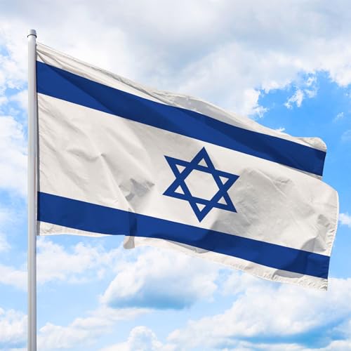Israel Flagge 335 x 200 cm - für Fahnenmast, Israelfahne aus reißfestem Fahnen-Polyester-Stoff, Hissfahne Quer wetterfest und UV-beständig von Deitert
