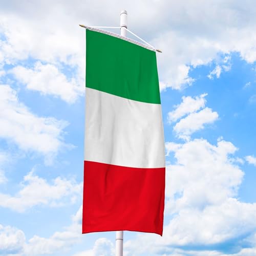 Italien Flagge 150 x 400 cm - für Fahnenmast, Italienfahne aus reißfestem Fahnen-Polyester-Stoff, Bannerfahne wetterfest und UV-beständig von Deitert