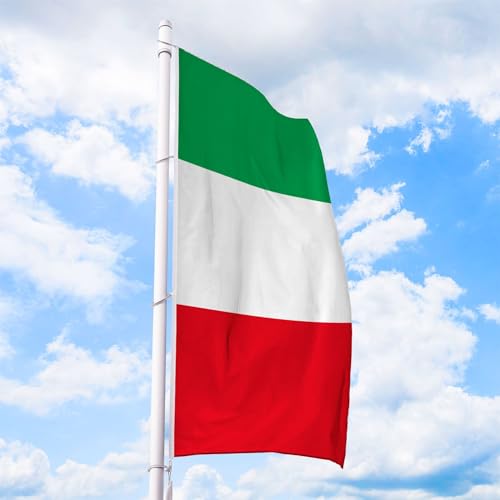 Italien Flagge 150 x 400 cm - für Fahnenmast, Italienfahne aus reißfestem Fahnen-Polyester-Stoff, Hissfahne Hochformat wetterfest und UV-beständig von Deitert