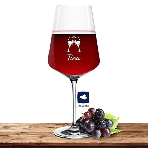 Deitert Leonardo Rotweinglas XL mit Namen oder Wunschtext graviert, 750ml, PUCCINI, personalisiertes Premium Weinglas in Gastroqualität (ChinChin) von Deitert