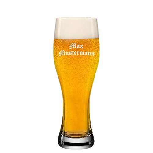 Deitert Weizenglas 0,33l mit Gravur– Bierglas mit individueller Namensgravur, Biergläser mit Teqton Qualität, Weißbierglas und Weizenbierglas von Deitert