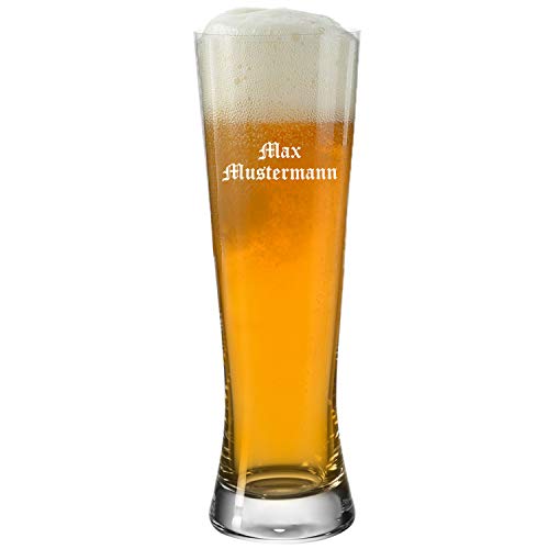 Leonardo Weizenglas 0,5l Bionda mit Gravur – Bierglas mit individueller Namensgravur, Biergläser mit Teqton Qualität, Weißbierglas und Weizenbierglas von Deitert