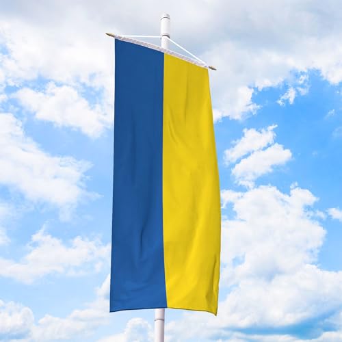 Ukraine Flagge 80 x 200 cm - für Fahnenmast, Ukrainefahne aus reißfestem Fahnen-Polyester-Stoff, Bannerfahne wetterfest und UV-beständig von Deitert