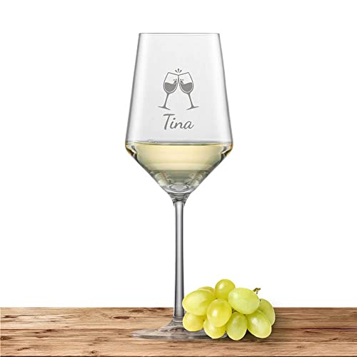 Weißweinglas mit Namen oder Wunschtext graviert - Schott Zwiesel Glas Sauvignon PURE - Weinglas personalisiertes Geschenk (ChinChin) von Deitert