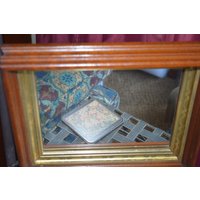 Antiker Spiegel/Gerahmt Mahagoni Gold Holz Antik Vintage Wanddeko Wandspiegel Hängespiegel Gold von DejaVuDeco
