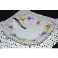 Zitrone-Server/Rosetti Zitrone Server Allabendlich Japan Von Hand Bemalt Gold Trim Rosa Lila Blumen Zitrone-Schale von DejaVuDeco