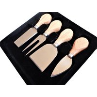 Käsemesser 4Er Set, Edelstahl Schneidemesser, Charcuterie Set Mit Holzgriffen von DejaVuShopGifts