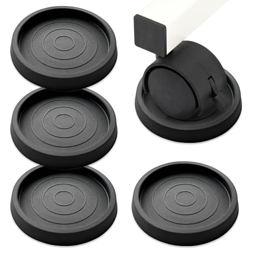 4 Stück Möbeluntersetzer, 6,4cm Antirutsch Pads Möbel Stopper Gummifüße für Möbelrollen, Rund rutschfeste Füße Unterlage Pad für Böden, Räder, Sofas von Dejicuk