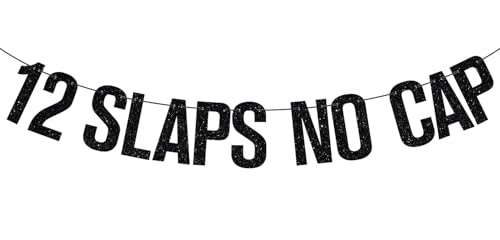 12 Slaps No Cap Banner, Pre-Teen 12 Schild, Bruh I'm 12, Hello Twelve, Funny Happy 12th Birthday Party Decorations Supplies von Dejupgar