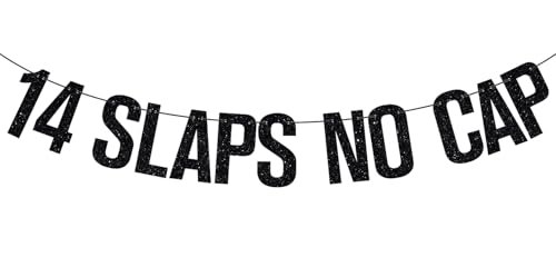 14 Slaps No Cap Banner, Bruh I'm 14, Hello Fourteen, It's My 14th Birthday, Funny 14th Birthday Party Decorations Supplies von Dejupgar