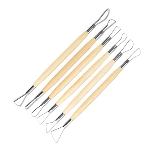 Dekaim Ton-Bildhauer-Set，6 Stück Doppelseitige Wachs-Schnitz-Ton-Bildhauer-Werkzeuge, Keramik-Bildhauer-Ton, Modellier-Form-Bastelset von Dekaim