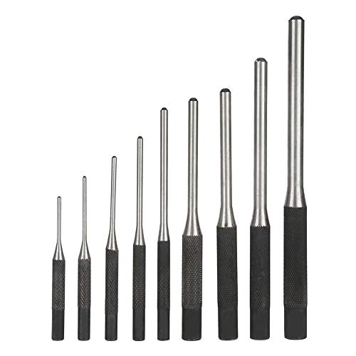 Dekaim Splintentreiber，Split Pin Punch Kit, 9-teiliger Heavy-Duty Stahl für Maschinen, professioneller Werkzeugsatz, Stanz, 9-teiliger Rolling Split Pin Punch, Korn Tool Kit, Split Pin Punch Kit von Dekaim