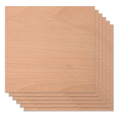 Dekaim 6 Stück schwarzes Walnuss-gespleißtes Sperrholz, 30,5 x 30,5 cm, unlackiertes Holz zum Basteln, Laserschneiden, Gravieren von Dekaim