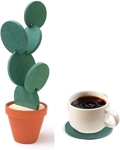 Dekaim Cup Mat, DIY Kaktus Untersetzer Set (6 Stück) für Home Office Bar Dekoration von Dekaim