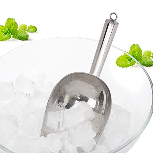 Dekaim Edelstahl Eisschaufel, Metall Schaufel, Multifunktionale Eisschaufel Kaffeebohnen Getrocknete Obstschaufel für Süßigkeiten Küche Bar Party Hochzeit Haustier Schaufel Strandschaufel(8oz) von Dekaim