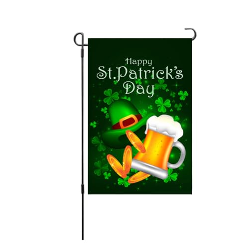 Dekaim St. Patricks Day Gartenflagge, Innovative Exquisite Dekorative Doppelseitige St. Patricks Day Outdoor-Flagge Für Deck, Veranda, Balkon, Hinterhof, Rasen, Garten(S28) von Dekaim