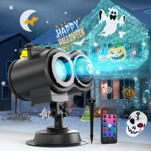 Weihnachts Projektor Aussen Innen, 2-in-1 LED Lampe mit 16 Mustern & 4 Wasserwelleneffekten, IP65, mit Fernbedienung für Party & Feste Weihnachts Projektor Aussen Innen, 2-in-1 LED Lampe mit 16 Mustern & 4 Wasserwelleneffekten, IP65, mit Fernbedienung für Party & Feste von Dekala