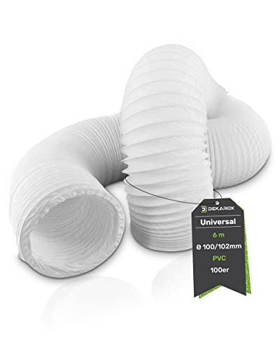 DEKAROX 6m PVC Abluftschlauch Schlauch Ø100/102mm flexibel für 100er Klimaanlage Wäschetrockner Ablufttrockner Dunstabzugshaube von Dekarox
