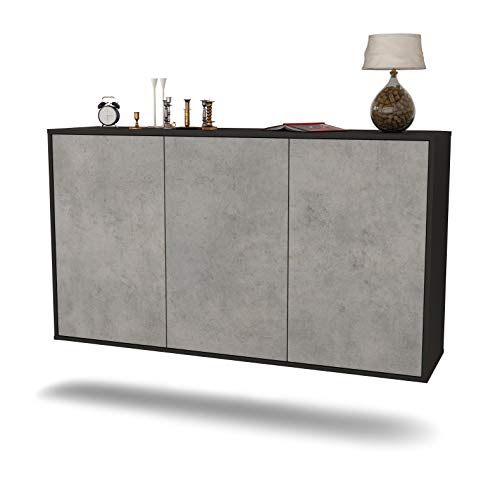 Dekati Sideboard Chattanooga hängend (136x77x35cm) Korpus anthrazit matt - Front Beton Optik - Push to Open von Dekati