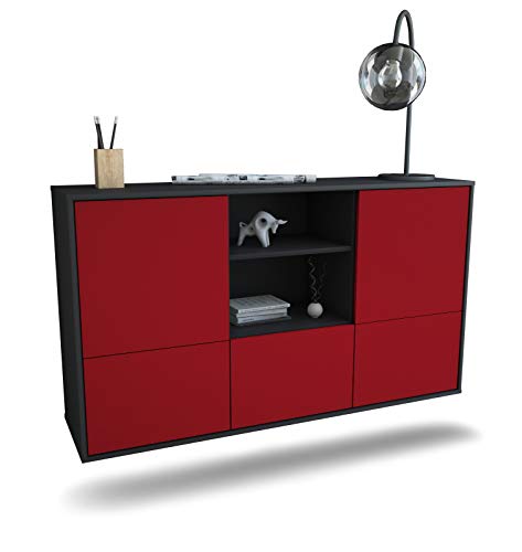 Dekati Sideboard Grand Prairie hängend (136x77x35cm) Korpus anthrazit matt - Front Rot - Push to Open von Dekati