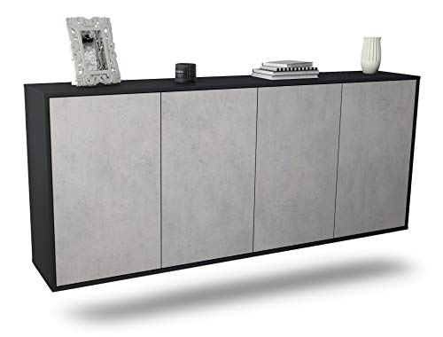 Dekati Sideboard Lakewood hängend (180x77x35cm) Korpus anthrazit matt - Front Beton Optik - Push to Open von Dekati