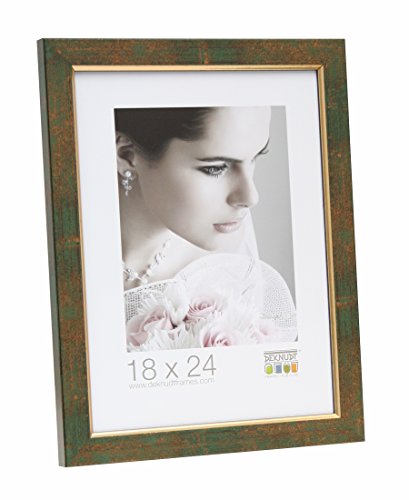 Deknudt Frames Bilderrahmen mit Netz, Grün/goldfarben, Holz, 30 x 40 von Deknudt Frames