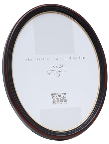 Deknudt Frames Bilderrahmen Oval - Schwarz Braun mit Goldkante - Bild 18x24cm - Bilder aufhängen oder aufstellen von Deknudt Frames