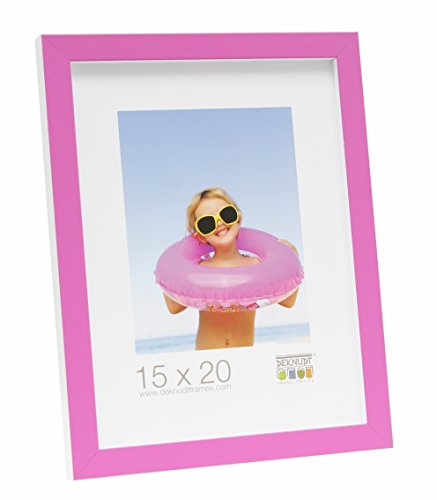 Deknudt Frames Bilderrahmen mit Aufsteller Farbe: Rosa/Weiß, Größe (Bild): 15 cm H x 15 cm B von Deknudt Frames