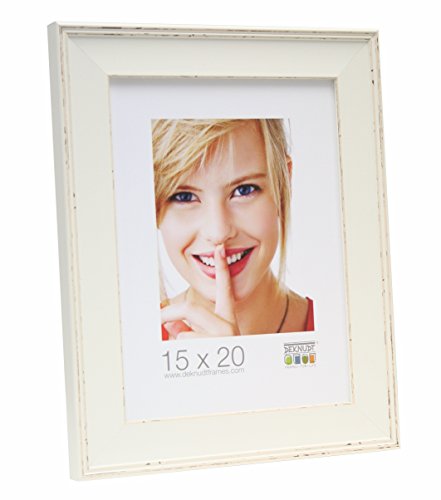 Deknudt Frames Weißer Bilderrahmen mit gestrichenem Netz, Harz, 10 x 15 von Deknudt Frames