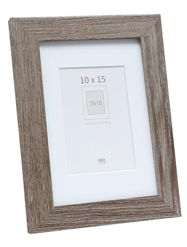 DEKNUDT FRAMES Bilderrahmen mit Passepartout - Grau Holzfarbe - S66KH3 P1 10x15cm für Bild 7x10cm - Bilderrahmen Holz MDF - Bilder aufhängen oder ausstellen DEKNUDT FRAMES Bilderrahmen mit Passepartout - Grau Holzfarbe - S66KH3 P1 10x15cm für Bild 7x10cm - Bilderrahmen Holz MDF - Bilder aufhängen oder ausstellen von DEKNUDT