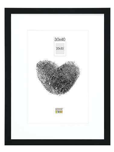 DEKNUDT FRAMES Bilderrahmen mit Passepartout - Schwarz - S66KF2 P1 30x40cm für Bild 20x30cm - Bilderrahmen Holz MDF - Bilder aufhängen DEKNUDT FRAMES Bilderrahmen mit Passepartout - Schwarz - S66KF2 P1 30x40cm für Bild 20x30cm - Bilderrahmen Holz MDF - Bilder aufhängen von DEKNUDT