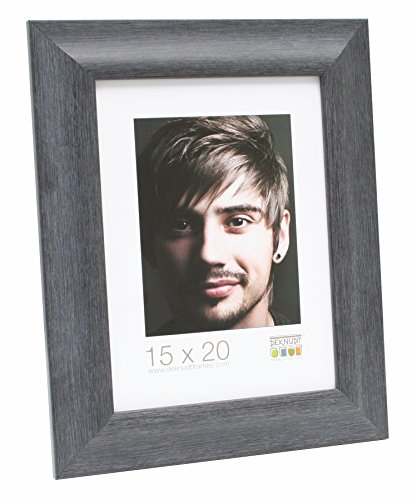 Deknudt Frames S45MF2 Bilderrahmen 20x28 Bilderrahmen schwarz, schräg abfallende Leiste, imitierte Maltechnik Kunststoff Fotokader von Deknudt Frames