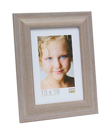 Deknudt Frames S45MF3 Bilderrahmen 10x15 Bilderrahmen beige, schräg abfallende Leiste, imitierte Maltechnik Kunststoff Fotokader von Deknudt Frames