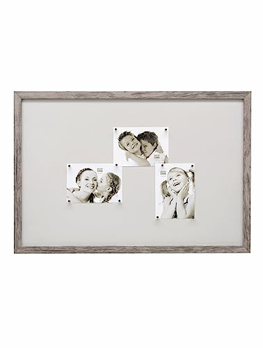 Deknudt Frames S45RH7-M-40.0x60.0 Magnetwand in grau-beige Holzfarbe für 9 Bilder, magnetisch mit 10 Magneten von Deknudt Frames