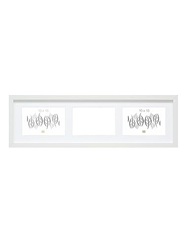Deknudt Frames S66KC6 Bilderrahmen 10x15 Bilderrahmen Weiss, 3 Bilder horizontal Holz Fotokader von DEKNUDT