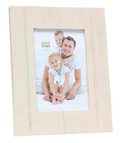 Deknudt Frames S66YF1 Bilderrahmen 13x18 Bilderrahmen Ekrü mit Streifenmuster Holz Fotokader von Deknudt Frames