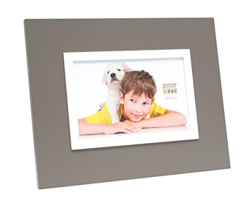 Deknudt Frames S67JK9-13.0X18.0 Bilderrahmen, erhabener Innenrahmen, 27,5 x 22,5 x 1 cm, Grau/Weiß von Deknudt Frames