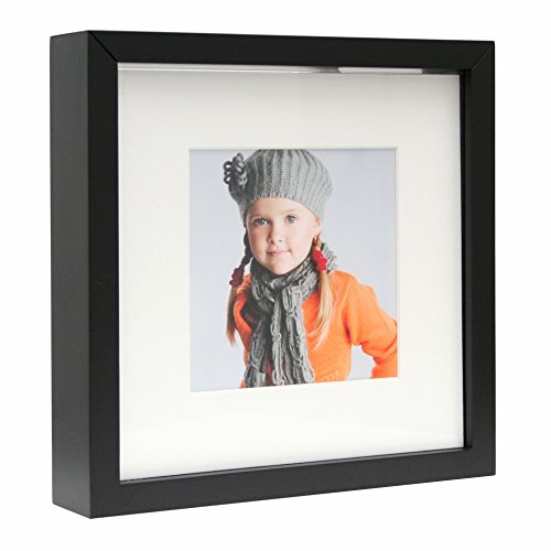 Deknudt Frames S67PK2P1 Bilderrahmen, inkl. 10 Passepartouts/Selbstklebender Karton, Holz, 10 x 10 cm, Schwarz von Deknudt Frames