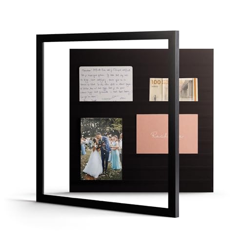 Deknudt Frames - Fotocollage Bilderrahmen groß zum Öffnen für mehrere Bilder (Schwarz, 40x40cm, Glas) – Abnehmbarer Fotorahmen für mehrere Fotos mit Frontöffnung von Deknudt Frames