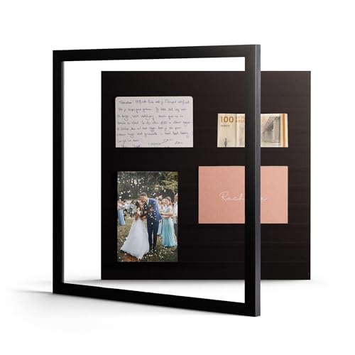 Deknudt Frames - Fotocollage Bilderrahmen groß zum Öffnen für mehrere Bilder (Schwarz, 50x50cm, Glas) – Abnehmbarer Fotorahmen für mehrere Fotos mit Frontöffnung von Deknudt Frames