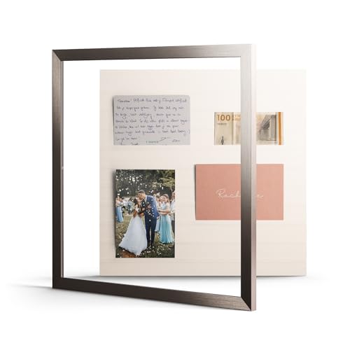 Deknudt Frames - Fotocollage Bilderrahmen groß zum Öffnen für mehrere Bilder (Silber, 50x50cm, Glas) – Abnehmbarer Fotorahmen für mehrere Fotos mit Frontöffnung von Deknudt Frames