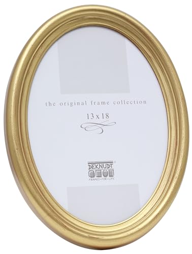 Deknudt Frames Bilderrahmen Oval - Gold - Bild 13x18cm - Bilder aufhängen oder aufstellen - S100A3 von Deknudt Frames