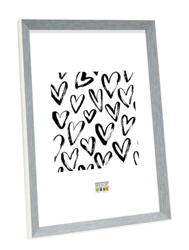 DEKNUDT S46CH7_10.0x20.0 Bilderrahmen, FRAMES Bilderrahmen grau blau mit weißer Kante - S46CH7 für Bild 10x20cm - Bilder aufhängen oder ausstellen DEKNUDT S46CH7_10.0x20.0 Bilderrahmen, FRAMES Bilderrahmen grau blau mit weißer Kante - S46CH7 für Bild 10x20cm - Bilder aufhängen oder ausstellen von DEKNUDT