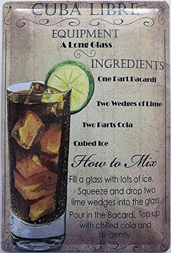 Deko 7 Blechschild 30 x 20 cm Cuba Libre Cocktail von Deko 7